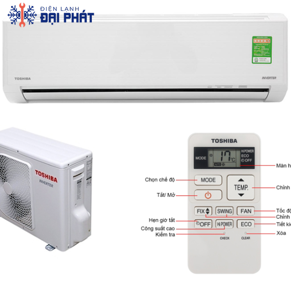 Máy lạnh Toshiba RAS-H13S5KCVG-V Inverter 1.5Hp